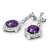 Image 5 : 14K WHITE GOLD 16CT AMETHYST 1.70CT DIAMOND EARRINGS