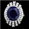 Image 1 : 14K WHITE GOLD 11.00CT SAPPHIRE 2.00CT DIAMOND RING