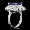 Image 2 : 14K WHITE GOLD 11.00CT SAPPHIRE 2.00CT DIAMOND RING