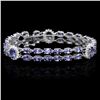 Image 1 : 14K WHITE GOLD 19CT TANZANITE 1.20CT DIAMOND BRACELET