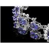 Image 3 : 14K WHITE GOLD 19CT TANZANITE 1.20CT DIAMOND BRACELET