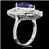 Image 2 : 14K WHITE GOLD 4.50CT TANZANITE 2.30CT DIAMOND RING