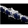 Image 2 : 14K WHITE GOLD 36CT SAPPHIRE .70CT DIAMOND BRACELET