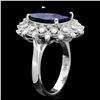 Image 2 : 14K WHITE GOLD 8.69CT SAPPHIRE 0.73CT DIAMOND RING