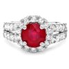 Image 3 : 14K WHITE GOLD 3.00CT RUBY 1.30CT DIAMOND RING