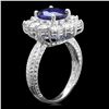 Image 2 : 14K WHITE GOLD 2.50CT SAPPHIRE 2CT DIAMOND RING