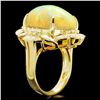 Image 2 : 18K YELLOW GOLD 11.00CT OPAL 0.80CT DIAMOND RING