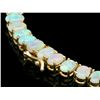 Image 3 : 14K YELLOW GOLD 32CT OPAL 1.60CT DIAMOND NECKLACE