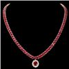 Image 1 : 14K YELLOW GOLD 58.5CT RUBY 1CT DIAMOND NECKLACE