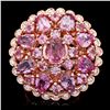 Image 1 : 14K ROSE GOLD 11CT SAPPHIRE 0.75CT DIAMOND RING