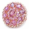 Image 3 : 14K ROSE GOLD 11CT SAPPHIRE 0.75CT DIAMOND RING