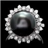 Image 1 : 14K WHITE GOLD 12MM PEARL 0.50CT DIAMOND RING