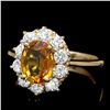 Image 1 : 14K YELLOW GOLD 2.00CT SAPPHIRE 1.00CT DIAMOND RING