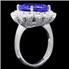 Image 2 : 14K WHITE GOLD 8.00CT TANZANITE 1.90CT DIAMOND RING