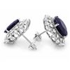 Image 3 : 14K WHITE GOLD 15CT SAPPHIRE 1.40CT DIAMOND EARRINGS