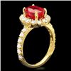 Image 2 : 14K YELLOW GOLD 3.50CT RUBY 1.00CT DIAMOND RING