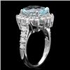 Image 2 : 14K WHITE GOLD 3.5CT AQUAMARINE 1.25CT DIAMOND RING