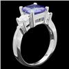 Image 2 : 14K WHITE GOLD 2.00CT TANZANITE 0.80CT DIAMOND RING