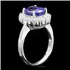 Image 2 : 14K WHITE GOLD 3CT TANZANITE 1.00CT DIAMOND RING