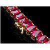 Image 3 : 14K YELLOW GOLD 90.5CT RUBY 1.80CT DIAMOND NECKLACE