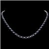 Image 1 : 14K WHITE GOLD 26.50CT SAPPHIRE 1CT DIAMOND NECKLACE