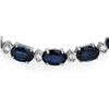 Image 4 : 14K WHITE GOLD 26.50CT SAPPHIRE 1CT DIAMOND NECKLACE