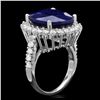 Image 2 : 14K WHITE GOLD 14.20CT SAPPHIRE 1.59CT DIAMOND RING