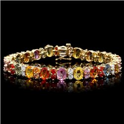 14K YELLOW GOLD 23CT SAPPHIRE 1.50CT DIAMOND BRACELET