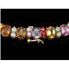 Image 2 : 14K YELLOW GOLD 23CT SAPPHIRE 1.50CT DIAMOND BRACELET