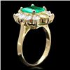 Image 2 : 14K YELLOW GOLD 1.70CT EMERALD 2.3CT DIAMOND RING