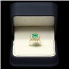 Image 3 : 14K YELLOW GOLD 1.70CT EMERALD 2.3CT DIAMOND RING