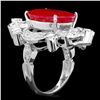 Image 2 : 14K WHITE GOLD 13.50CT RUBY 1.15CT DIAMOND RING