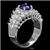 Image 2 : 14K WHITE GOLD 1.00CT SAPPHIRE 1.55CT DIAMOND RING