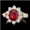 Image 1 : 14K YELLOW GOLD 3.50CT RUBY 1.40CT DIAMOND RING