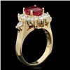 Image 2 : 14K YELLOW GOLD 3.50CT RUBY 1.40CT DIAMOND RING