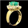 Image 2 : 14K YELLOW GOLD 4.00CT EMERALD 1.80CT DIAMOND RING