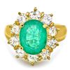 Image 3 : 14K YELLOW GOLD 4.00CT EMERALD 1.80CT DIAMOND RING