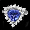 Image 1 : 14K WHITE GOLD 1.80CT TANZANITE 0.70CT DIAMOND RING