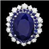 Image 1 : 14K WHITE GOLD 8.15CT SAPPHIRE 0.90CT DIAMOND RING