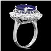 Image 2 : 14K WHITE GOLD 8.15CT SAPPHIRE 0.90CT DIAMOND RING