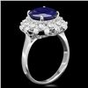 Image 2 : 14K WHITE GOLD 4.00CT SAPPHIRE 0.65CT DIAMOND RING