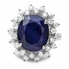 Image 3 : 14K WHITE GOLD 6.50CT SAPPHIRE 0.85CT DIAMOND RING