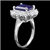 Image 2 : 14K WHITE GOLD 4.70CT SAPPHIRE 1.30CT DIAMOND RING