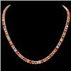 Image 1 : 14K YELLOW GOLD 44CT SAPPHIRE 1.0CT DIAMOND NECKLACE