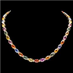 14K YELLOW GOLD 55CT SAPPHIRE 2.3CT DIAMOND NECKLACE