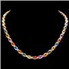 Image 1 : 14K YELLOW GOLD 55CT SAPPHIRE 2.3CT DIAMOND NECKLACE