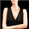 Image 3 : 14K YELLOW GOLD 55CT SAPPHIRE 2.3CT DIAMOND NECKLACE