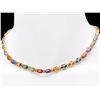 Image 5 : 14K YELLOW GOLD 55CT SAPPHIRE 2.3CT DIAMOND NECKLACE