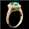 Image 2 : 14K YELLOW GOLD 1.70CT EMERALD 0.75CT DIAMOND RING