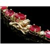 Image 3 : 14K YELLOW GOLD 38.00CT RUBY 1.25CT DIAMOND NECKLACE